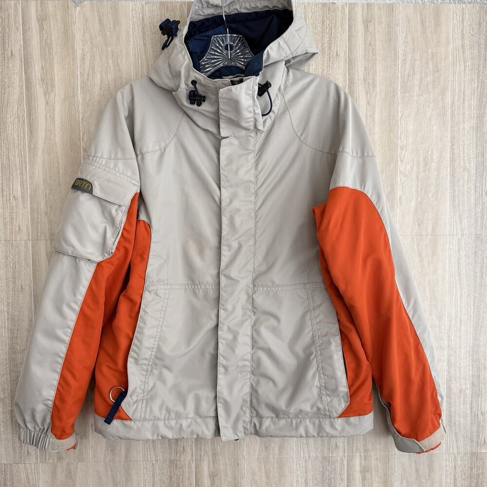 Burton Snowboard Ski Jacket Women’s XS BioLite Gray Orange Hooded Winter Coat